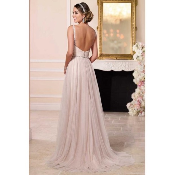Stella York Dresses & Skirts - Stella York 6174 Designer Tulle Off White Beaded Strap Wedding Gown Size 16